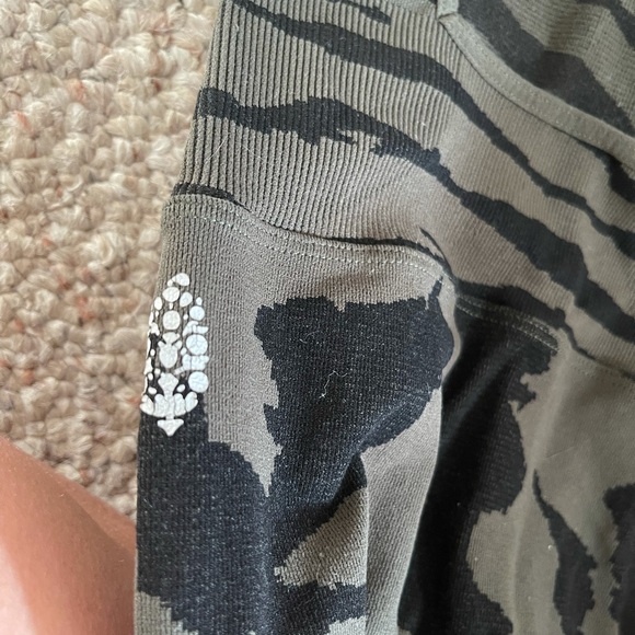 Free People Square Neck Green Tiger Unitard Short - Picture 5 of 5